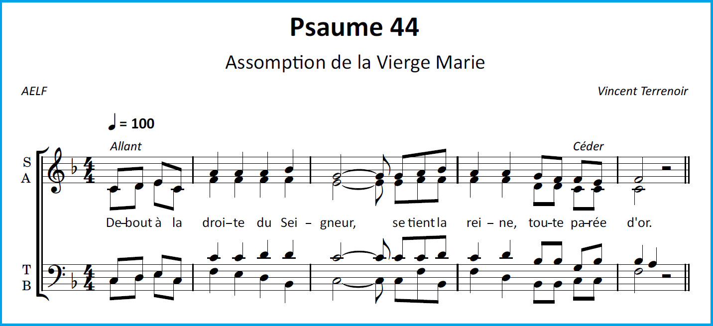 Pour l'Unité du monde par l'Église catholique Partitions des chants de « Pour l’Unité
