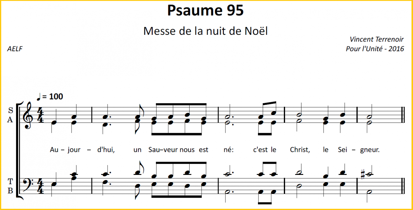 Aujourd Hui Un Sauveur Nous Est Né Partition